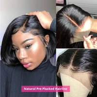 malaysian straight bob wig lace front human hair wigs short pixie cut wigs for black women pixie cut wig human hair cheap wigs