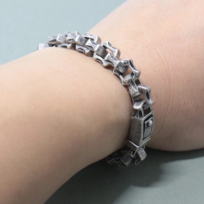 Мужской браслет из черной нержавеющей стали винтажные ювелирные изделия