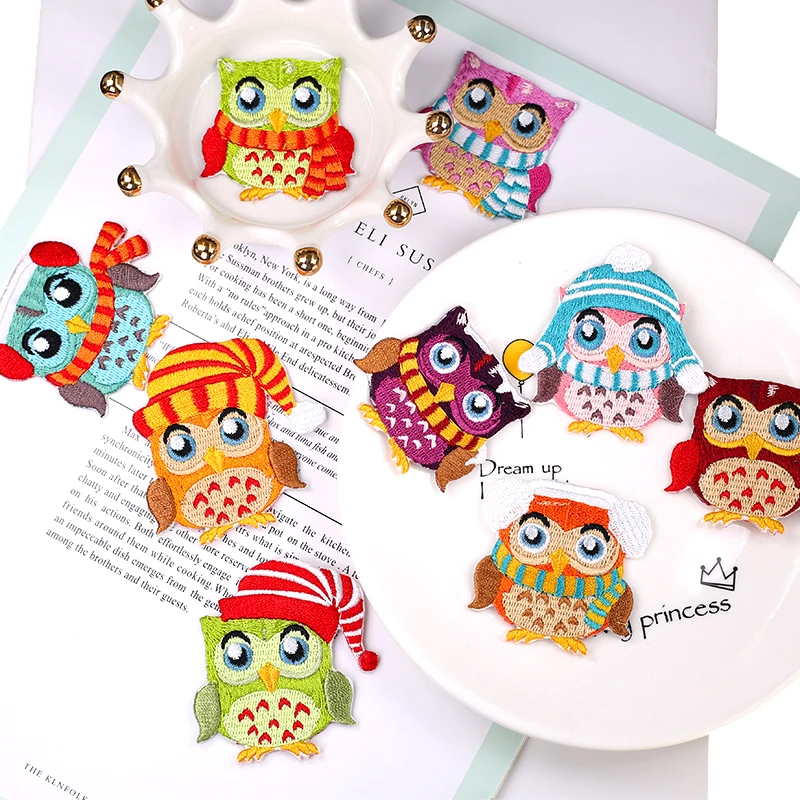 Детские нашивки с рисунком железной совы для одежды значки вышивкой птицами