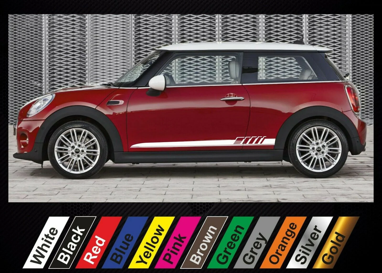 

For x2 stickers Mini Cooper graphics side stripe decal sticker #4
