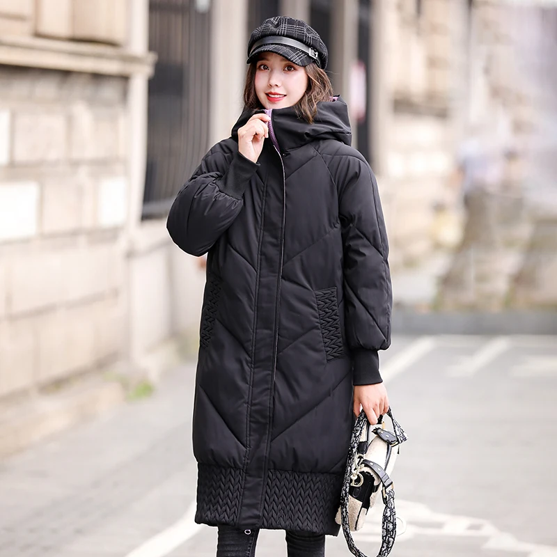 

Women Winter Fashion Hooded Long Parkas 2021 Cotton Padded Jacket Coat Thicken Warm Outwear Womens Jackets Coats