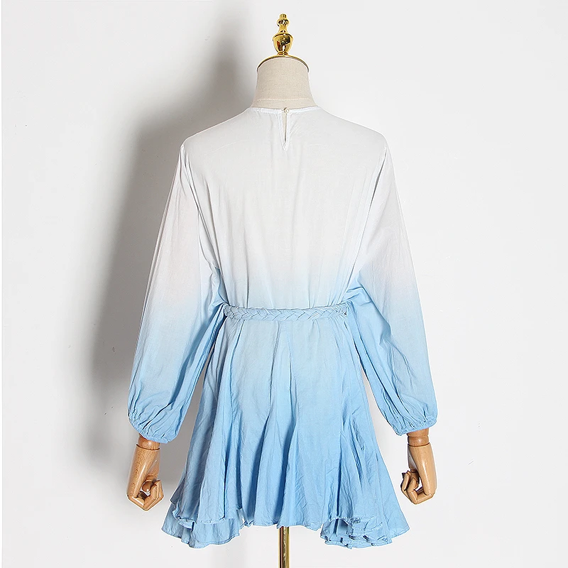 Женское мини платье TWOTWINSTYLE Осеннее Белое Мини Платье с круглым вырезом рукавами