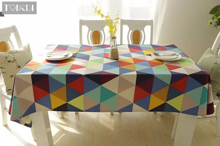 TONGDI скатерть в американском стиле элегантная цветная треугольная прочная для