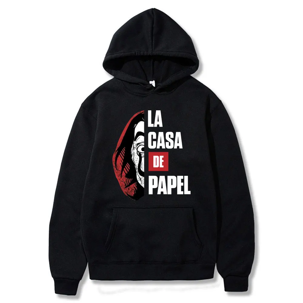 

Новые толстовки La Casa De Papel, свитшоты, повседневная куртка с принтом букв, Мужской пуловер для бумажного дома, женские толстовки