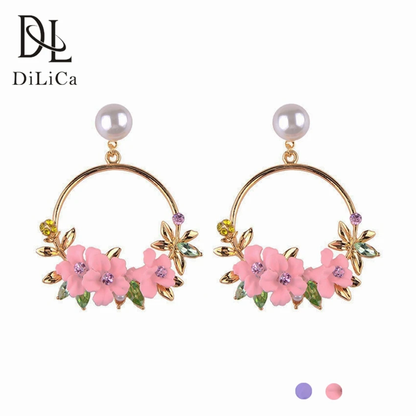 Трендовые женские серьги DiLiCa аксессуары для женщин висячие серьги-подвески |