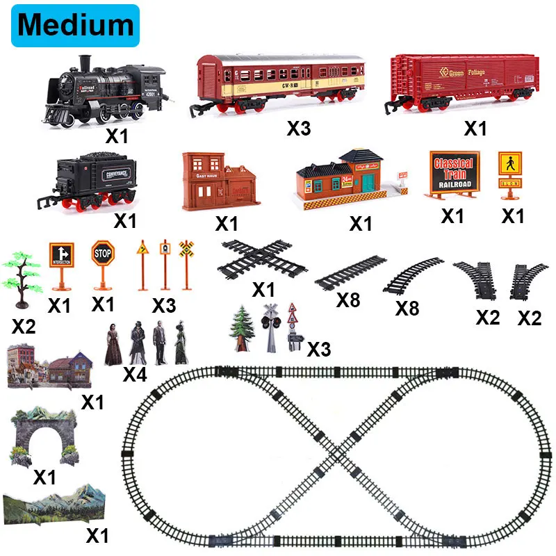 Классический электрический игрушечный поезд детский сделай сам трек железная