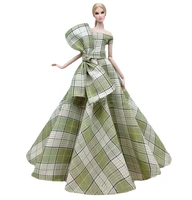16 bjd doll clothes fashion green plaid princess wedding dress for barbie clothes outfits gown vestidos 11 5 dolls accessories