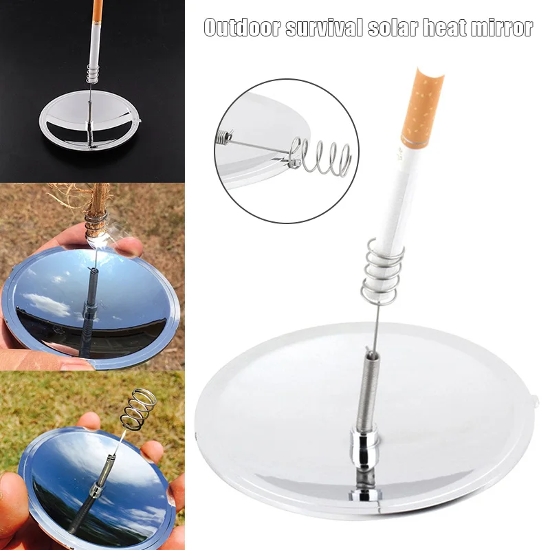 Новая вогнутая зеркальная уличная Зажигалка для выживания на солнечной батарее
