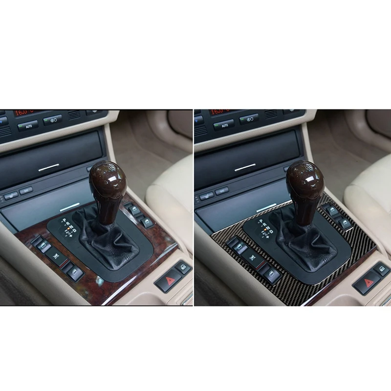 Наклейка на панель коробки переключения передач из углеродного волокна для BMW 3