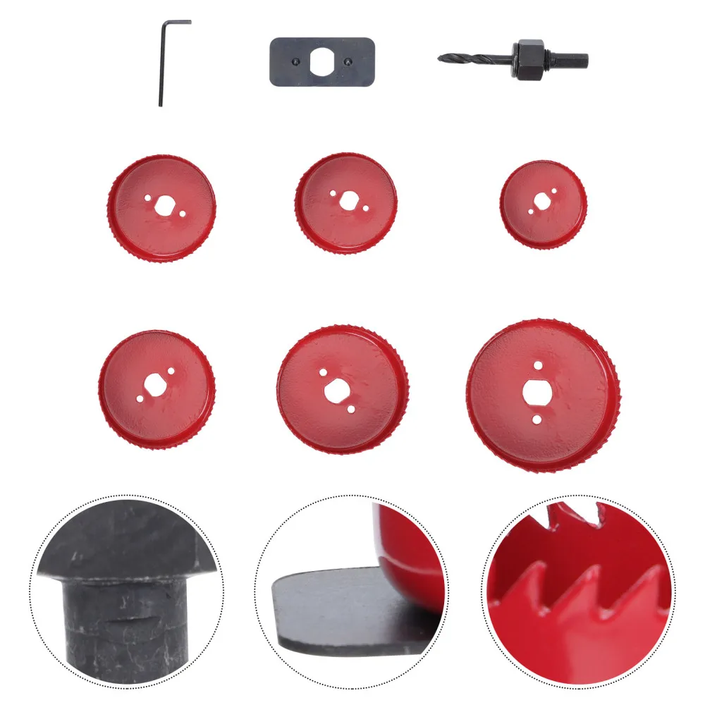 

9Pcs Woodworking Hole Opener Creative Alloy Hole Drill Hole Location Tool Red