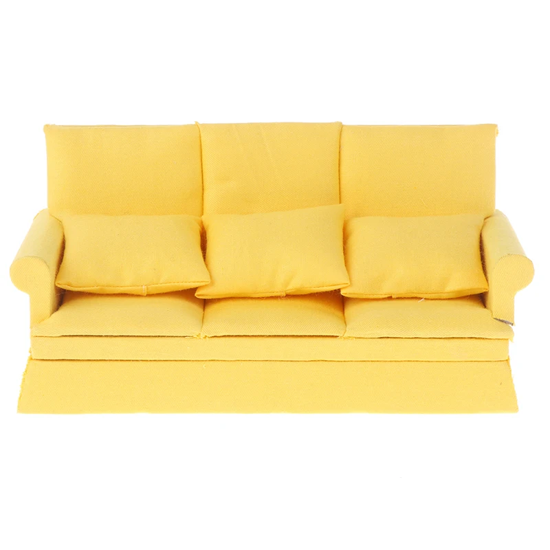 1:12 миниатюрный кукольный домик для гостиной деревянная модель с двумя диванами