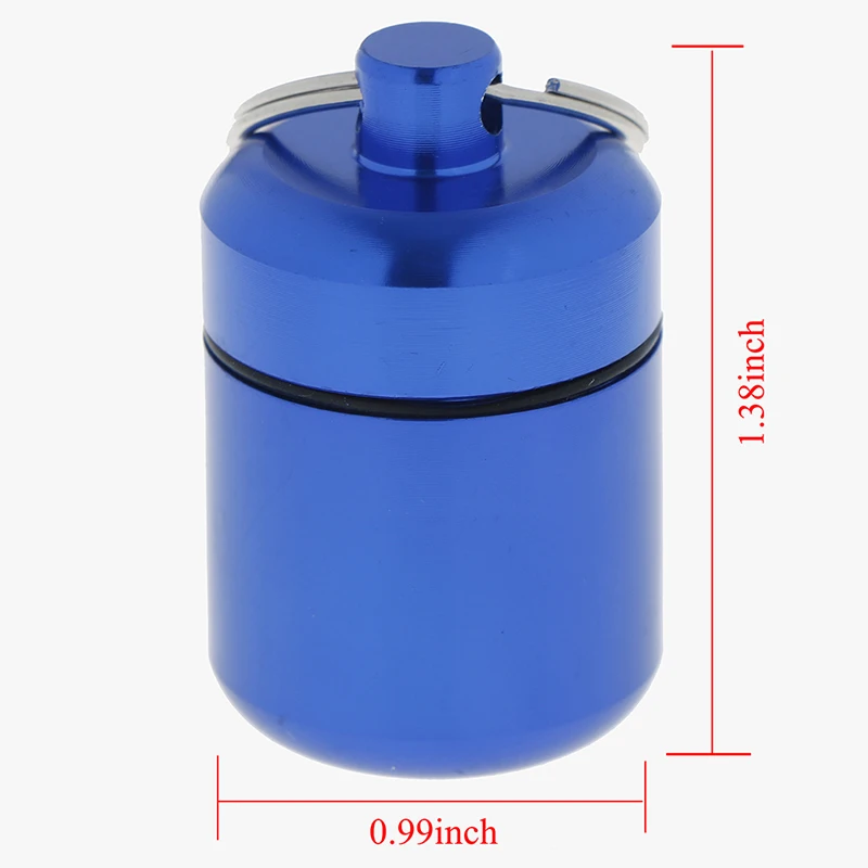 

Mini Waterproof Aluminum Alloy Pill Box Case Bottle Cache Drug Holder Container Keychain Medicine Box Health Care