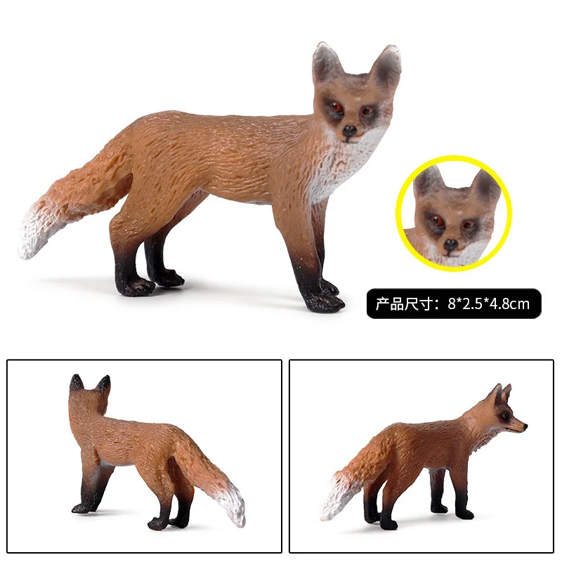 Дикие модели животных лисицы, пластиковые игрушки vixen, лисички, фигурки животных, подарок для детей, фигурки, куклы, украшения для спальни