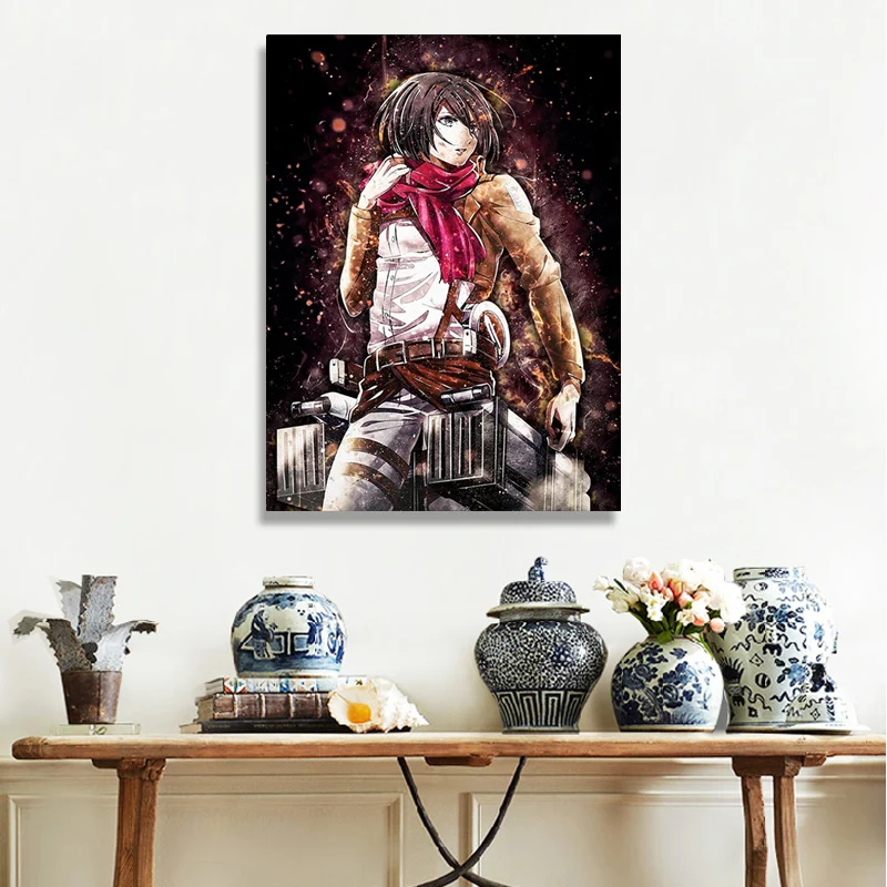 

Wall Art Attack on Titan Pictures HD Prints Mikasa Ackerman Poster Home Decor Canvas Paintings Modular Framework For Living Room