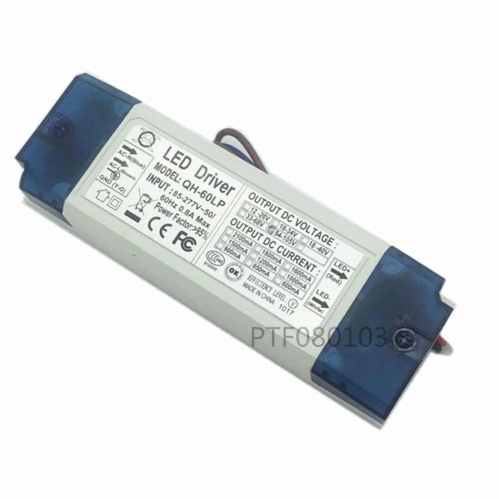 

18-30x3W LED Driver Power Supply 600mA 85-277v for 18pcs-30pcs 3W High Power LED Chip
