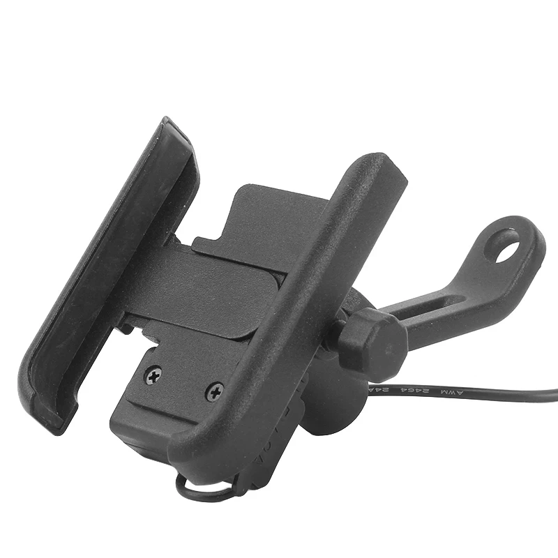 Motorcycle Aluminum Alloy Mobile Phone Navigation Holder with USB Charger Handlebar or Rearview Mirror Mount Clip Bracket | Мобильные
