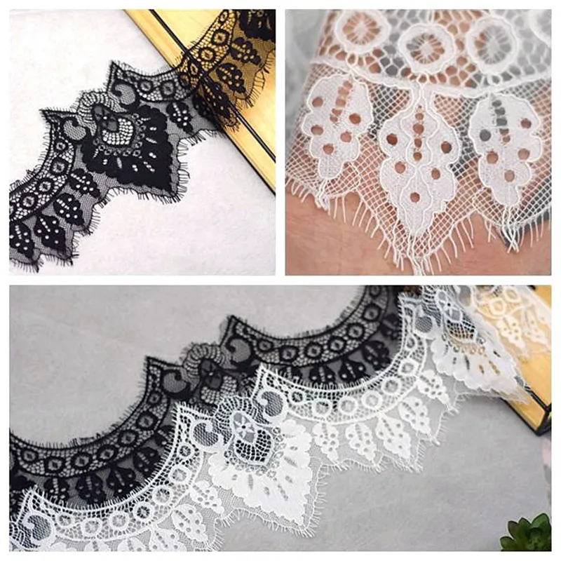 3 метра 10 см ширина цвета слоновой кости черный Новые ресницы кружева отделка