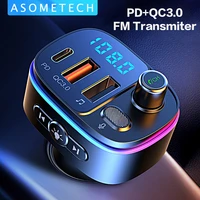 usb car charger bluetooth 5 0 fm transmitter handsfree quick charge type c pd qc3 0 usb charger adapter for iphone 12 11 samsung