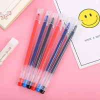 10pcslot large capacity gel pen 0 5mm black blue red ink ballpoint press signature pen for school office writing stationery