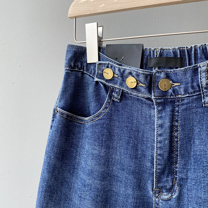 

High-waisted jeans for women 2020 Autumn new Korean straight pants blue loose-fitting trend Daddy radish pants