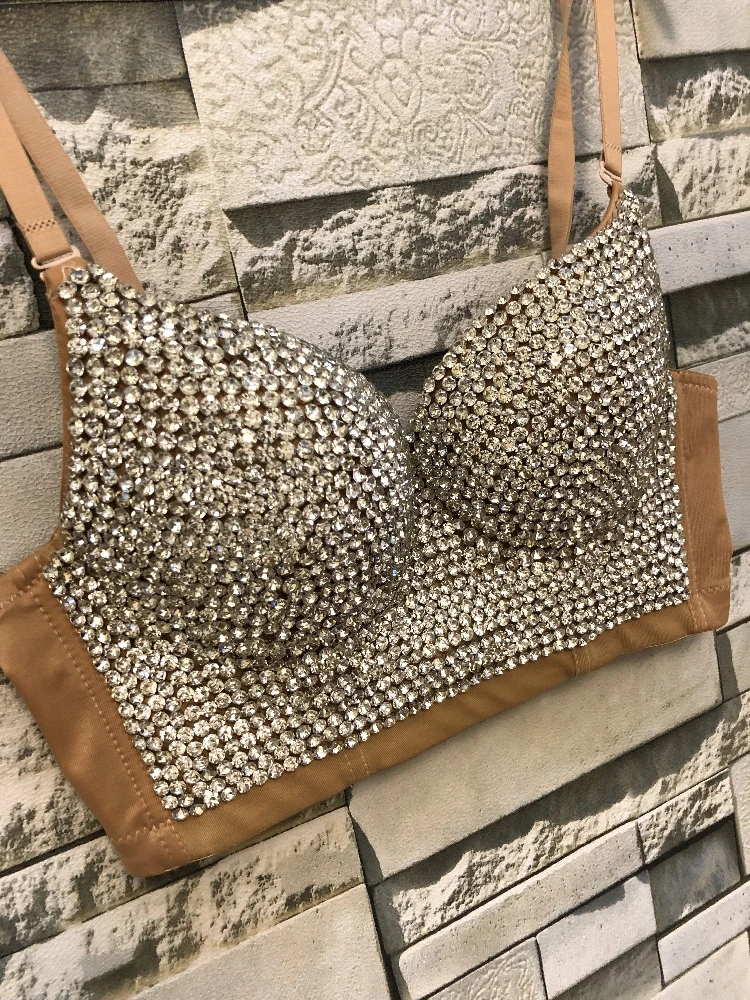 

Fashion Lady Beautiful Style Bar Wear Stage Performance Wear Night Club Wear Sexy Bling Stone Beading Corselet Vest Top