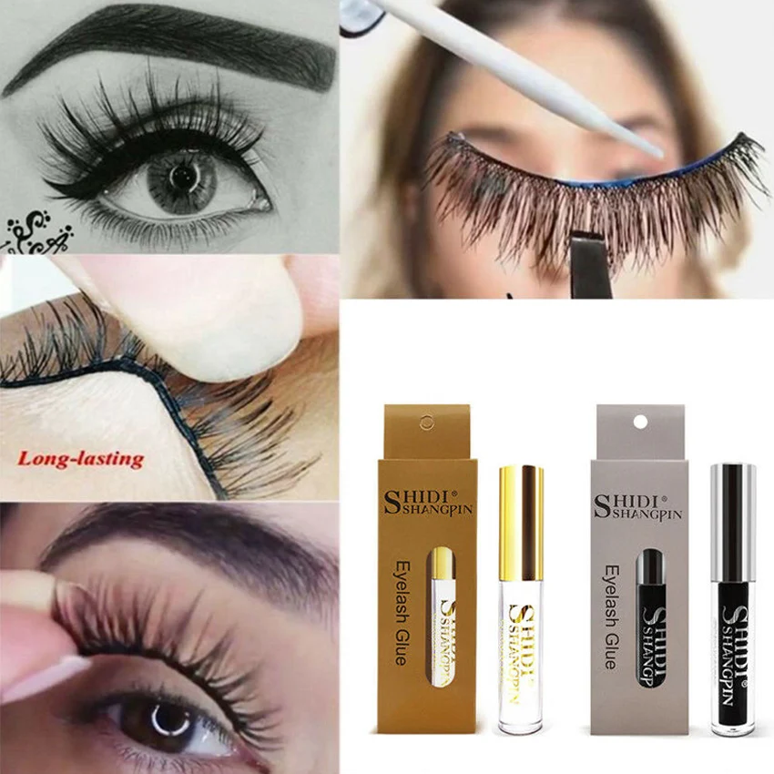 

Eyelash Glue Clear Black Eyelash Makeup Adhesive For Fake Eyelashes Cosmetic Waterproof Anti Sweat Strong Glue