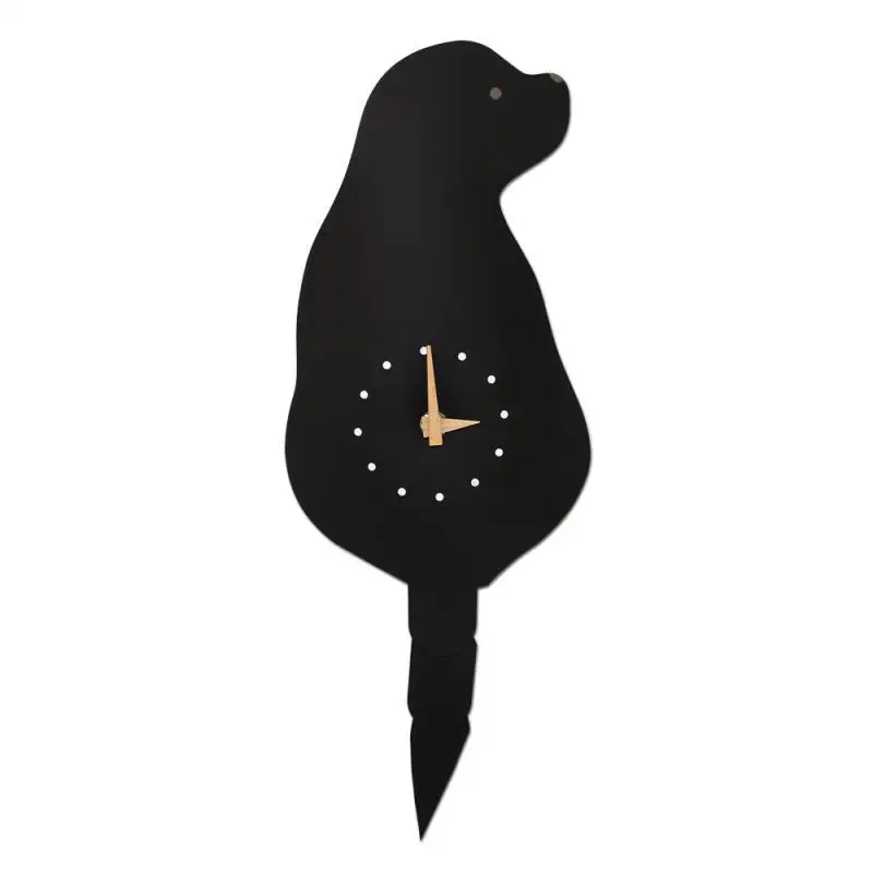 Black dog Креативные настенные часы, озорной кот, вогнутый хвост, яркие, сделай сам, для гостиной, для дома, настенные украшения, модные часы, детский подарок, забавные игрушки для кошек - Цвет: Black dog