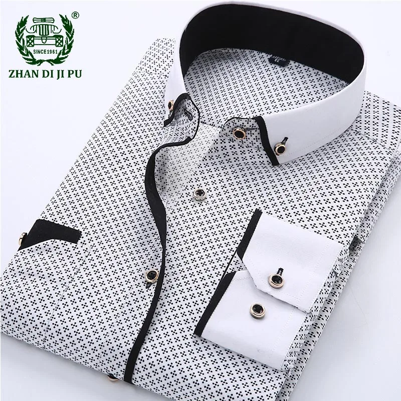 2020 мужские платье в деловом стиле рубашка большого размера Модная Повседневная с