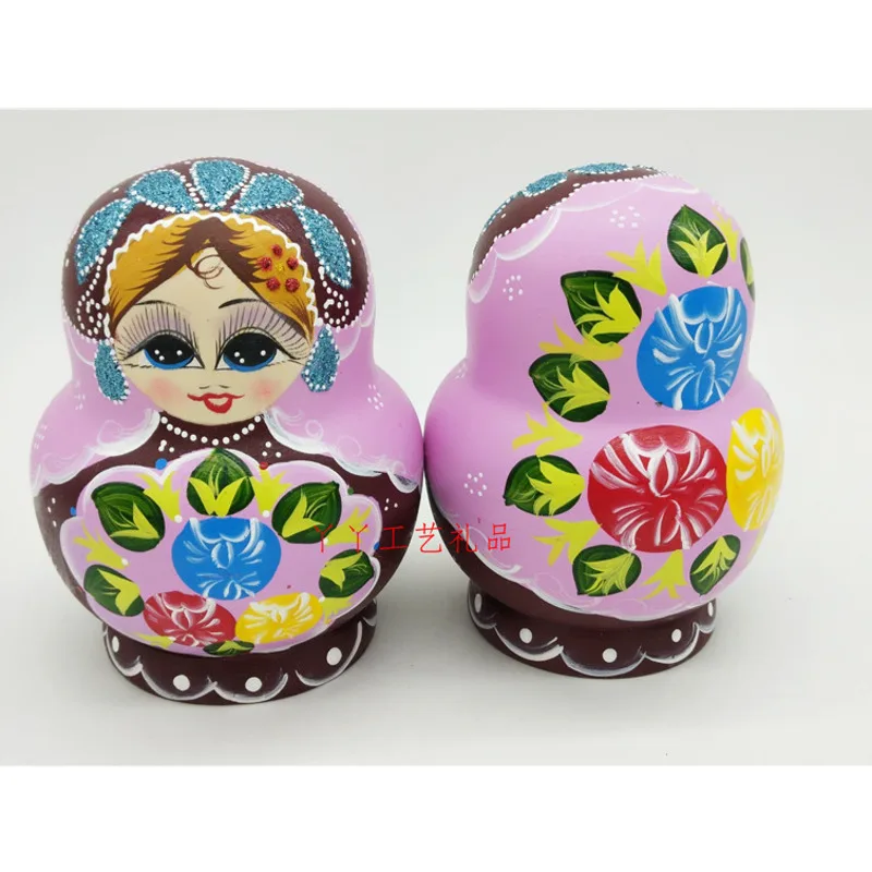 

10 Layers Nesting Dolls Wood Big Belly Flower Blooms Fortune Painted Russian Doll Matryoshka Toy Home Decor Kid Gift