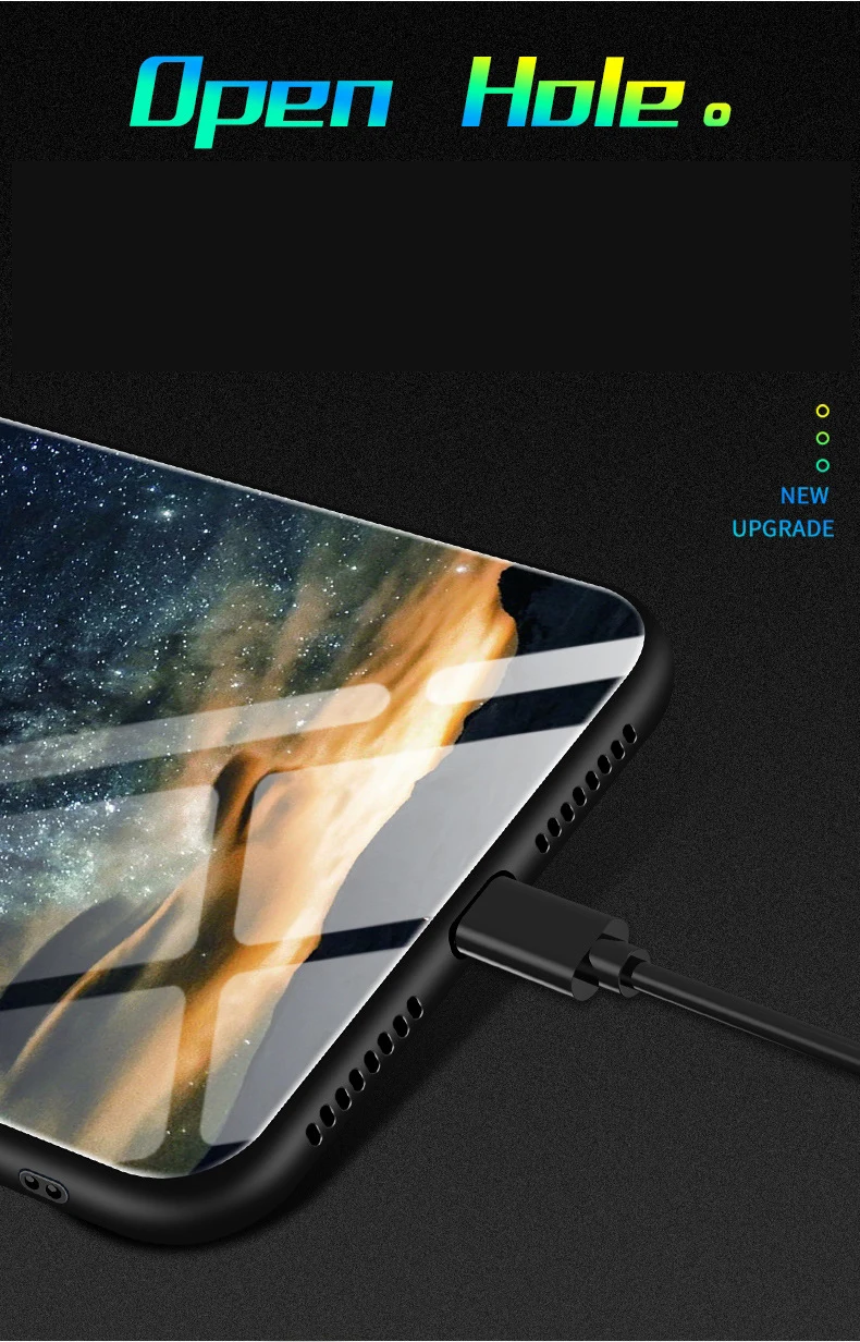 Для huawei P30 Pro P20 Lite Nova 5i 4e 3 3i Коврики 20 20X Honor 20 V20 9X чехол лазерный световой закаленное Стекло светящийся чехол с ночным мотивом