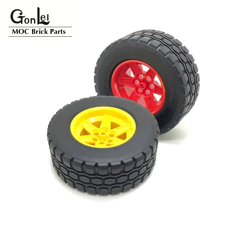 

2Pcs/lot Tyre 94.3x38 R Wheels and Tyres Wheel 56x34 High-Tech Racing 92912 15038 MOC Building Blocks Bricks Cars DIY Toys Parts