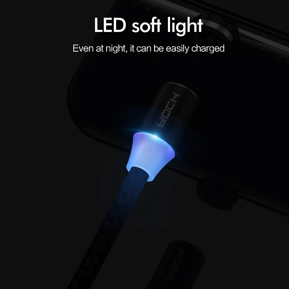 Магнитный кабель ROCK для быстрой зарядки с разъемом type-C Micro Usb для быстрой зарядки Usb C светодиодный светильник для iPhone Xiaomi huawei Phone 1 м магнитное зарядное устройство