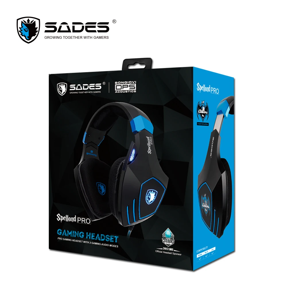 SADES Spellond Pro Bongiovi игровая гарнитура с глубокими басами и вибрацией всенаправленный