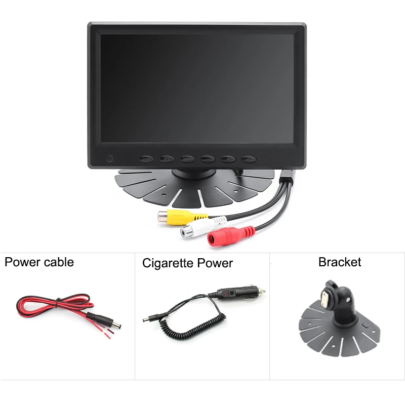 Новые HD 7 дюймов 1024x600 IPS Экран аналоговая камера высокого разрешения автомобиля