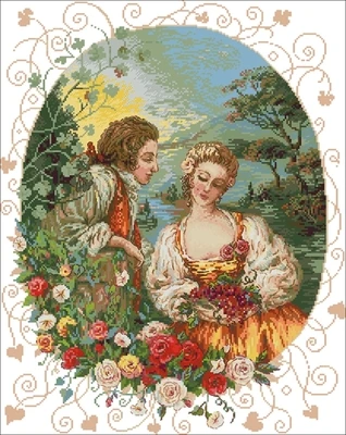 Для влюбленных в саду роз рукоделие для вышивки сделай сам 14CT без надписей