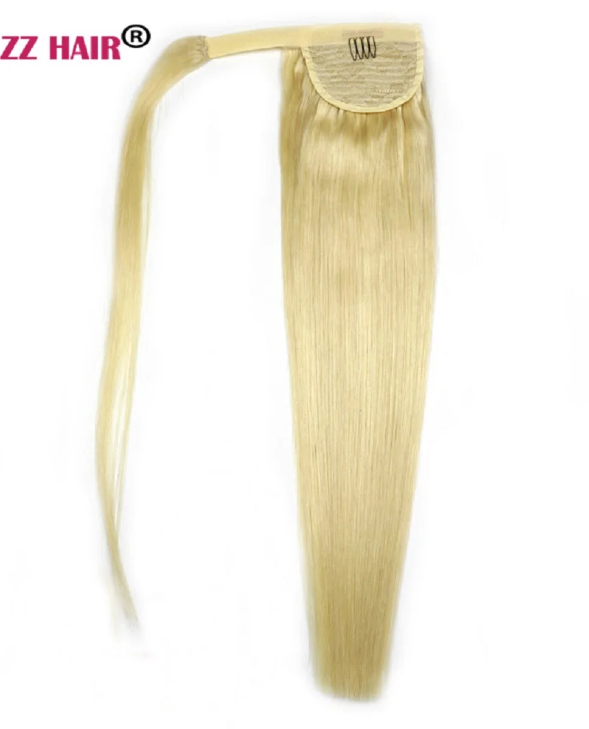 ZZHAIR 120 г 1"-28" машинное производство, волосы remy, волшебное обертывание вокруг конского хвоста, человеческие волосы для наращивания, конский хвост