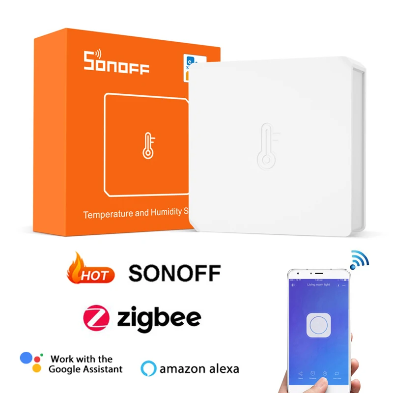 

SONOFF SNZB-02 Zigbee Temperature And Humidity Sensor Smart Real-Time Sync Via eWeLink for ZBBridge Work With Alexa Google Home
