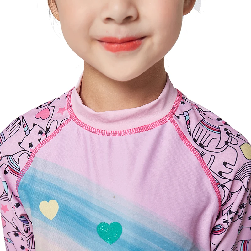 Купальный костюм для девочек из 1 предмета с застежкой молнией UPF 50 +