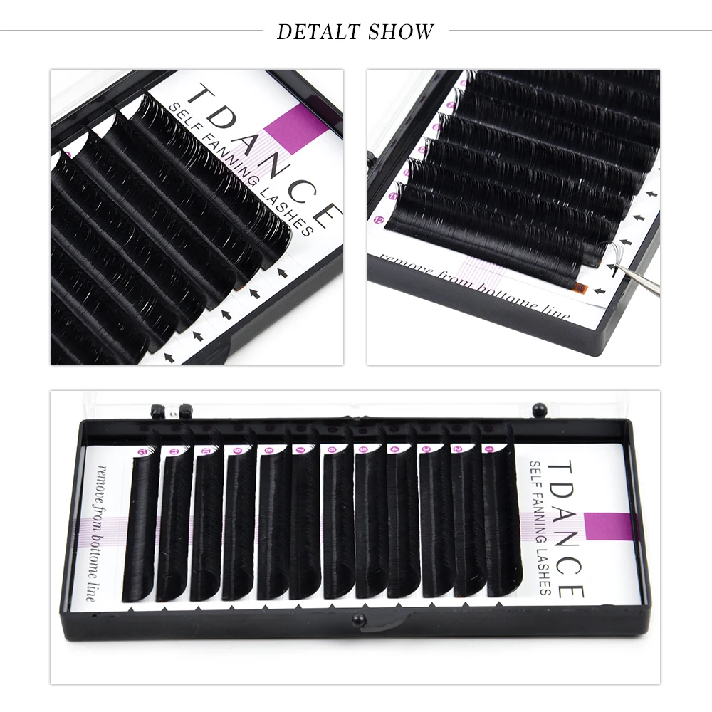 TDANCE легкого вентилятора ресницы Bloom наращивание ресниц Толщина 0 05 07 Austomatic