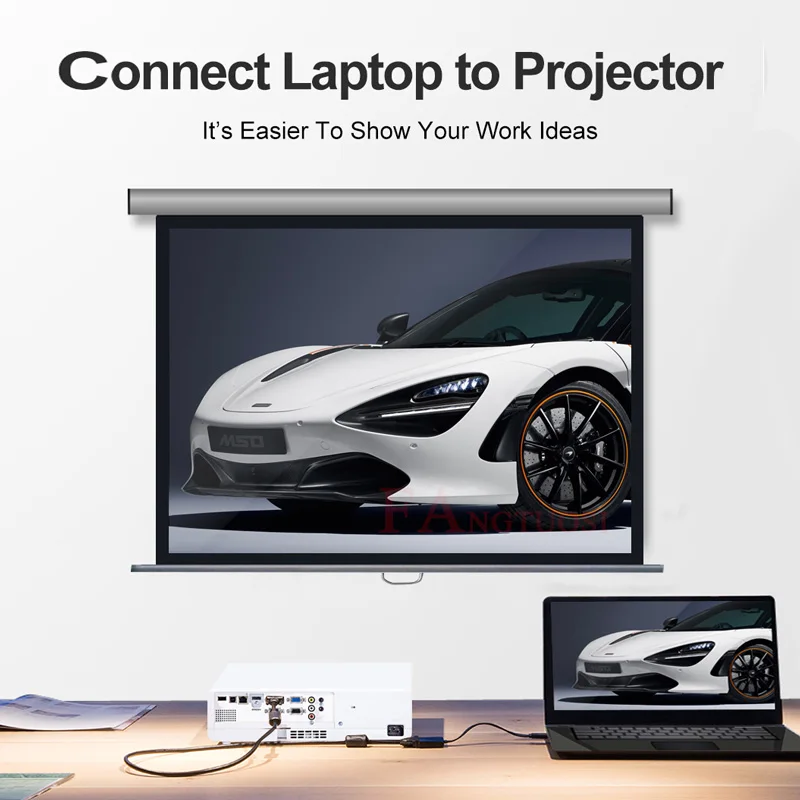 FANGTUOSI 1080P HDMI совместимый адаптер VGA Папа мама конвертер с видео и аудио кабелем для
