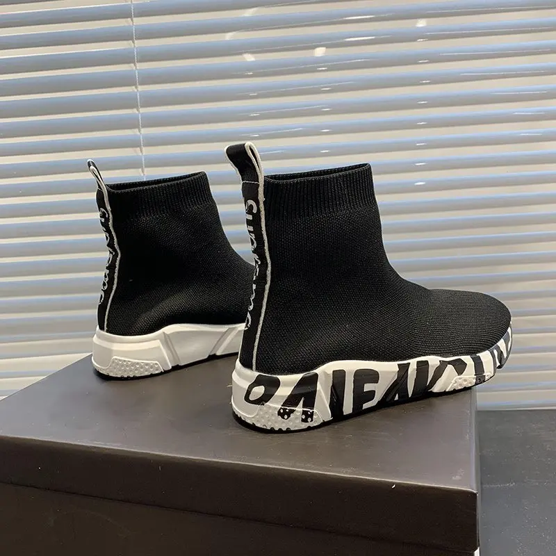 

Slip on Rubber Female Sports Shoes High Top Platform Sneakers Women Vulcanized Shoes Woman Autumn Round Toe Nylon Casual Flats88