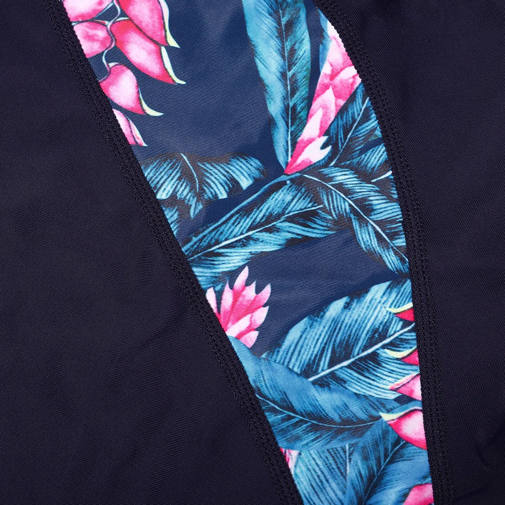 Женский купальник с длинным рукавом рубашка принтом в стиле ретро | Спорт и