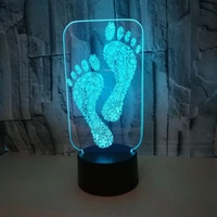 footprint 3d led night light colorful touch remote table lamp kids baby room decor 3d sleeping night lamp birthday holiday gifts