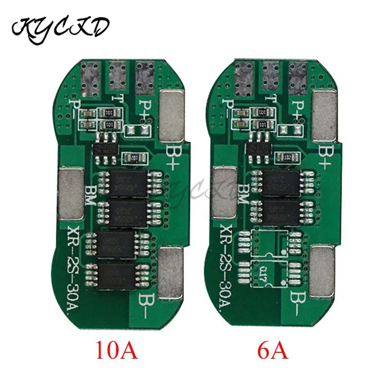 

BMS 2S 7.4V 6A/10A Li-ion 18650 Battery Charge Protection Board PCM PCB 15A/30A Peak For Power Bank Cell Charging
