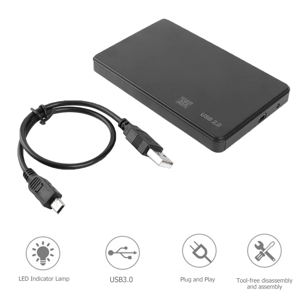 2,5 дюймовый чехол для жесткого диска SATA USB 2,0/3,0 Портативный без инструментов SSD твердотельный диск HDD коробка внешний жесткий диск Корпус для ПК