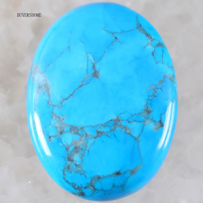 Blue Turquoise 51 цвет 30x40 мм кабошон натуральный камень бусины для рукоделия ювелирных изделий Малахит содалит Lapis Fit ожерелье браслет серьги - Цвет: Blue Turquoise