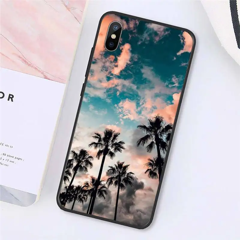

Scene at Sunset on sea Palm Tree Phone Case for iPhone 11 12 pro MINI XS MAX 8 7 6 6S Plus X 5S SE 2020 XR