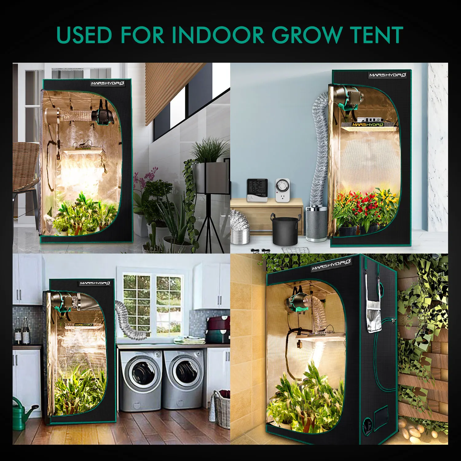 Встроенный вентилятор Mars Hydro 4 дюйма система вентиляции с угольным фильтром для