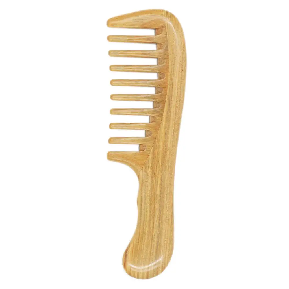 

Rotumaty Natural Green Sandalwood Hair Comb Wooden Comb (Extra Wide Tooth) for Curly Hair Detangling - No Static, Prevent T