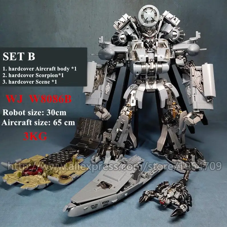 WJ W8086B Retail Box Wei Jiang Oversized 34cm Transformation movie toys dinosaur tank Mode anime Action Figure SS07 W8600 Robot kids toy Retail Box - Цвет: WJ W8086B Retail Box